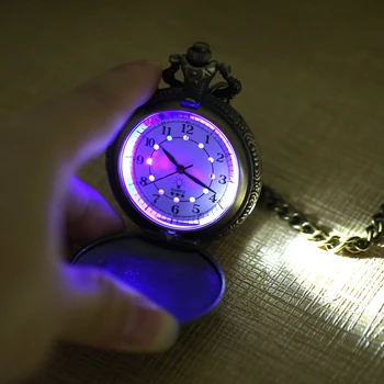 Modes Gaismas LED Pirātu Luffy Viens Gabals Kvarca Kabatas Pulksteņu Unikālo Galvaskausa Cosplay Kulons Ķēdē, Dāvanas Vīriešiem, Sievietēm reloj