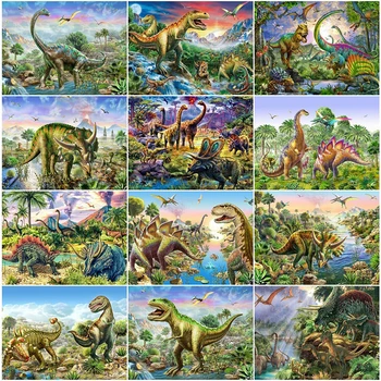 MTEN Dimanta Krāsošana Dinozauru Pilnu Kvadrātveida Dimanta Izšuvumi Dzīvnieku Rokdarbu Mākslā Dimanta Mozaīkas Pārdot Mājas Apdare