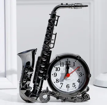 Mājas Dekori Radošo Saksofonu Modelēšana Modinātājs Vintage Ciparu Pulkstenis Numuru Mazulis Students, Galda, Galda Modinātājs Dāvanas