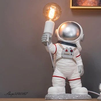 Mūsdienu Astronauts Galda Lampas Art Deco Sveķu Lampas Galda Lampas Guļamistabas Radošās Dzīves Telpa, Bēniņi Apdare, Telpu Cilvēks, Rakstāmgalds, Gaismas, LED