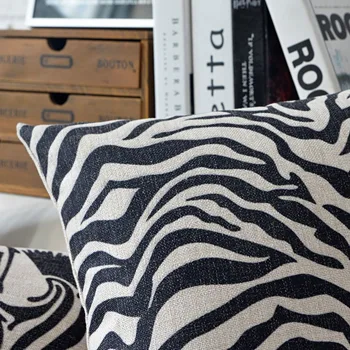 Mūsdienu melna balta zebra spilvens ,Radoša leopard spilvenu ,Lina spilvendrāna,dīvāna spilveni mājās, dekoratīvie Spilveni,