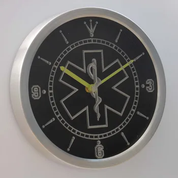 Nc0088 EMS medicīnas darbinieks Medicīnas Pakalpojumi, Neona Gaismas Izkārtnes LED Sienas Pulkstenis