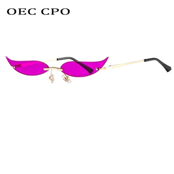 OEC CPO Modes Black Red, Cat eye Saulesbrilles Sieviešu Jauns bez apmales Saules Brilles Sieviešu Trending Foršs Street Beat Brilles O790