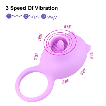 OLO Dzimumlocekļa Gredzens VibratorRotation Mutvārdu G-spot Masāža Mēles Laiza Maksts Klitoru Stimulēt Gailis Gredzens 3 Ātrumu Seksa Rotaļlietas Vīriešiem