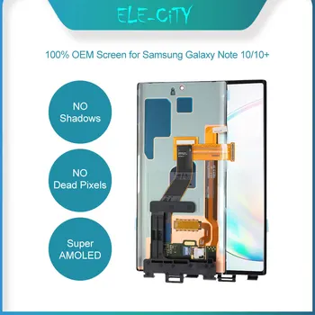 Ori SAMSUNG Galaxy Note-10 10Plus Super AMOLED OLED Displejs LCD Touch Screen Displejs Digitizer Montāža Nomaiņa, Jaunas OEM