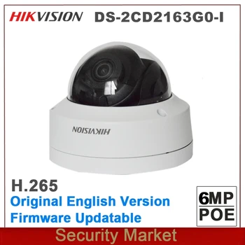 Oriģināls angļu hikvision 6MP DS-2CD2163G0-es varu nomainīt DS-2CD2155FWD-I Āra H265 WDR Fiksētā Dome Tīkla IS POE kamera