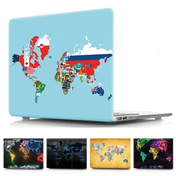 Paredzēts Macbook Air 13 collu Gadījumā A1932 2018. Gada Pasaules Kartes, Skaidrs, Caurspīdīgs, Matēts Grūti, Klēpjdators Aptver Apple Mac book 13.3