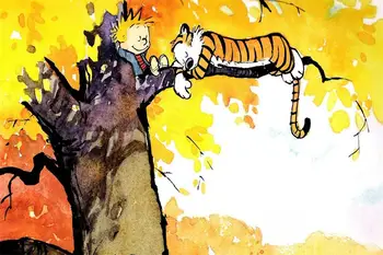 Pasūtījuma Audekls Mākslas Calvin un Hobss Plakātu Calvin un Hobss Sienas Uzlīmes Karikatūra Uzlīmes, Anime Tapetes Home Decoration #2903