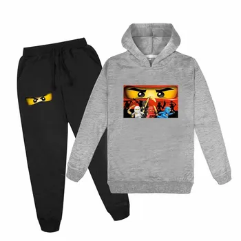 Pavasara Rudens Bērnu Apģērbu Komplekti Ninjagoed Bērnu Drēbes, Bērnu Zēniem Topi Hoodies +Bikses 2 GAB Tracksuit Ninja Outwear Mētelis