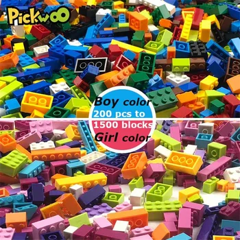 Pickwoo 200 līdz 1500 Gab., Celtniecības Bloki, Zēns un Meitene Krāsu Maza Izmēra Pilsētas Diy Radošo Ķieģeļi Taras Modelis Skaitļi Bērniem Rotaļlietas
