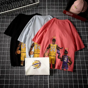Piemiņas Kobe & Meita T Krekls Vīriešu Apģērbu, Kokvilnas Gianna Bryant T-krekls Sievietēm Sporta Gadījuma O-veida kakla Topi Mamba Mentalitāte Tshirt