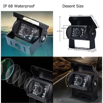 Podofo 18 LED Auto Atpakaļskata Bezvadu Backup Kameru Komplekts + 7