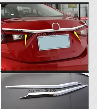 Priekš Mazda 3 Axela Sedans 4dr 2016 2017 2018 Chrome Aizmugures Bagāžnieka Vāks Vāciņš Tailgate Durvju Roktura Apdare Rotāt Molding Lentes