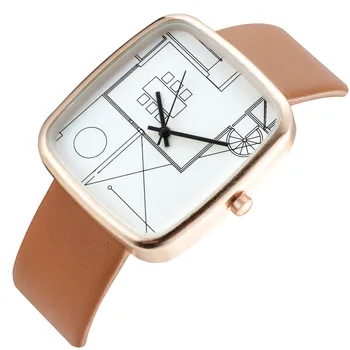 Pulkstenis lady rokas pulksteni Dizaineri fantastisku laukumā stila pulksteņi sieviešu modes Gadījuma Ādas Joslā, Kvarca rokas Pulkstenis, Sieviešu