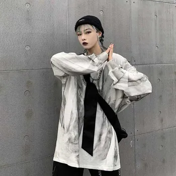 Punk TIE Krāsošanas Grafiti Drukāt Gadījuma T Krekls, Sieviešu Apģērbs Džemperi Harajuku Streetwear T Hip Hop Top Tee Ir 2021. Jaunas Ielidošanas