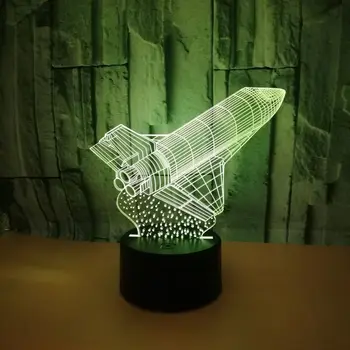 Raķešu Modeļu LED 3D Nakts Gaisma 7 Krāsu, Mirgo Remote Touch Usb Ilūziju Noskaņojumu Bērnu Sleeepping 3D Lampu Mājas Apdare
