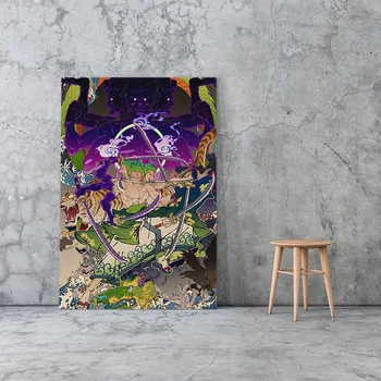 Roronoa Zoro viens gabals anime Audekla plakāta Krāsošana sienas, Mākslas dekors Dzīvojamā istaba Guļamistaba Studiju Sākuma Apdare Izdruku