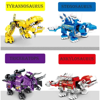 Rotaļlietas Transformācijas Robots Mech Sērija 6-in-1 Transformācijas Tērauda Dragon Knight Dinozauru Radošo Samontēti Celtniecības Bloku Rotaļlietas