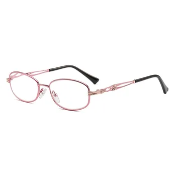 Rozā Sarkana Purpura, Smalku Elegants Sieviešu Lasīšanas Brilles Sveķu Lēcas Hyperopia Sakausējuma Rāmja Brilles +1.0+1.50+2.0+2.5+3.0+3.5+4.0