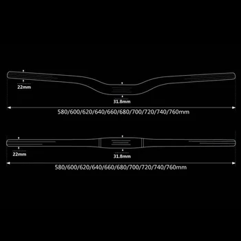 Sacensību Sejas Nākamajā Sarkans Melns Matēts 3K Oglekļa Šķiedras Kalnu Velosipēdi Stūres 31.8 mm Velosipēdu Horizontāli / Viena veida Stūres