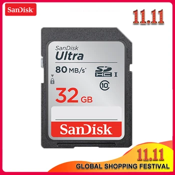 SanDisk Ultra SD atmiņas kartes 16GB 32GB 64GB, 128GB Class 10 SDHC SDXC Atmiņas Karte C10 80MB/s carte sd Atbalsts Oficiālā Pārbaude