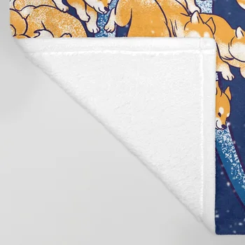 Shiba Inu Liels Vilnis Mest Segu, gultas Pārklājs Dizains Soft Fleece Mest Segu Gaisa/Dīvāna/Gultas Mīkstās Ziemas Palags