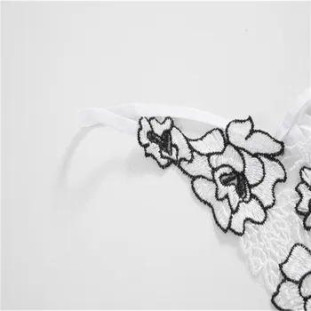 Sieviešu Sexy izšuvumi rožu ziedu Drukāt Biksītes izšūti G-String Kārdinājumam Siksna Apakšbiksītes Sievietēm Pāris Erotiska Biksītes