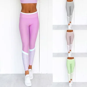 Sieviešu Slim Fitnesa Leggins Ikdienas Treniņu Rozā Muca Celšanas Bikses Baltas Svītrainas Zeķes Activewear Yogaing bikses