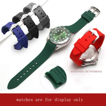 Silikona gumijas watchband 18 19 20 21 22 mm melna balta sarkana zila aproce universālā Loka interfeiss vīriešiem un sievietēm aproce