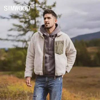 SIMWOOD 2020 Rudens ziemas jauno apšūta vilnas jaka, vīriešu plus lieluma sherpa teddy Jaka augstas kvalitātes plus lieluma žaketes SI980742