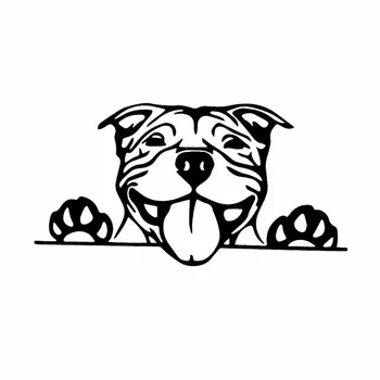 Smieklīgi Auto Uzlīme Ķepas uz Augšu Pitbull Kauslis Suns Decal KK Vinila Dekoru Melna/Sudraba Sauļošanās Ūdensizturīgs 16cmX8cm