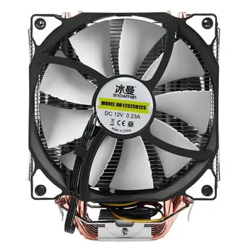 SNIEGAVĪRS 4PIN CPU cooler 6 heatpipe Dubultās dzesēšanas ventilatori 12cm ventilatoru LGA775 1151 115x 1366 atbalsts Intel AMD