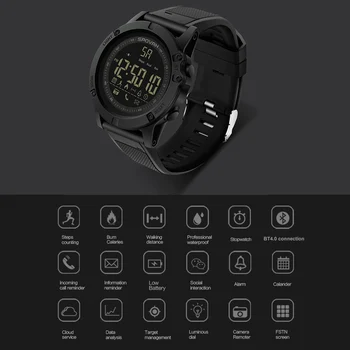 Spovan Āra Sporta Smart Skatīties Vīrieši Pedometrs Rokas pulksteni iOS Android 50M Ūdensizturīgs SmartWatch Zvanu Ziņas Atgādinājums