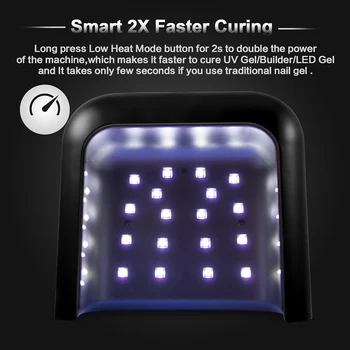 SUNUV 48W UV LED Nagu Lampu Fēns SUN3 Gēla Nagu laka Izārstēt Lukturi ar Smart Taimeris Atmiņas Neredzams Ciparu Taimeris, Displejs 39LEDs