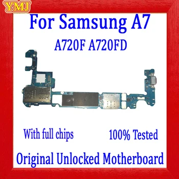 Sākotnējā Mātesplati Par Samsung Galaxy A7 A720FD Dual sim Atbloķēt Mainboard Ar Android Sistēmas Loģikas Valdes Pārbaudīta