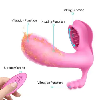 Tauriņš Vibrators Sievietes Pežu Laizīšana Rotaļlieta, Tālvadības Vibrējošais Biksītes Vibro Mēli, Lai Klitora Sūcējs G Spot Klitora Stimulators