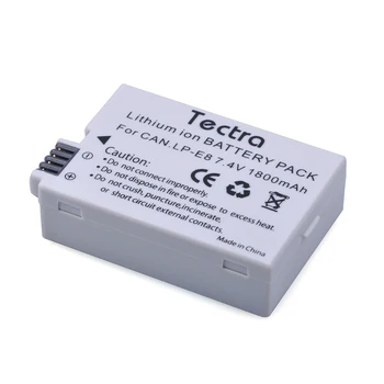 Tectra 4gab pack LP-E8 LP E8 LPE8 E8 Fotokameras Akumulatoru Batterie AKKU Canon EOS 550D 600D 650D 700D Nemiernieku X4 X5 X6i X7i T2i T3i
