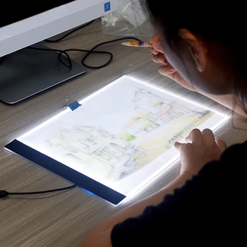Touch dimming Ultrathin 4mm A4 LED Gaismas Pad Tablet Attiecas uz ES/UK/AU/US/USB Spraudni Dimanta Izšūšanas darbi ar Dimanta Glezniecība glezniecība