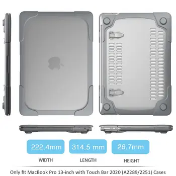 Triecienizturīgs Salokāms Stand Case For MacBook Pro ar 13 collu Gadījumā 2020. Gadam A2251 A2289 Mīksta Silikona TPU + Cietā PC Stāvēt Jaunu Ārējo Vāciņu