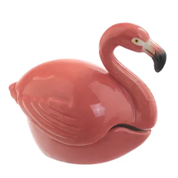 Tropu Flamingo Rotaslietu Kaste Kaklarota Rotaslietas Uzglabāšanas Tvertnes Kolekcionējamus Dāvanas Rozā Flamingo Keramikas Piemiņai Lodziņā Ornaments