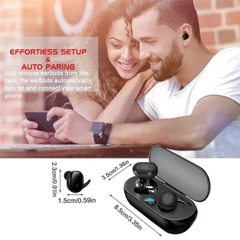 TWS Bezvadu Bluetooth 5.0 pirkstu Nospiedumu Touch Earbuds Iebūvēts Mikrofons Super Bass Stereo Sporta Austiņas Austiņas Ar Uzlādes Kaste