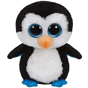 Ty Waddle Melnās Pingvīns Plīša Dzīvnieku Rotaļlietas, Pildīti Lelle Dāvanu Vidēja Lieluma 25cm