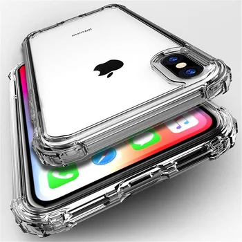 Tālrunis Lietā Par iPhone 6s 6 7 8 Plus X XR XS Max Modes Gaisa spilveni Triecienizturīgs Pārredzamu Mīksta Silikona TPU iPhone X