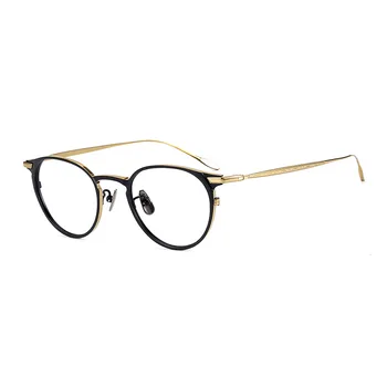 Ultravieglajiem Tīra Titāna Briļļu Rāmis Vintage Vīriešu Kārtas Sieviešu Recepšu Brilles Retro Apļa Tuvredzība, Optisko Briļļu
