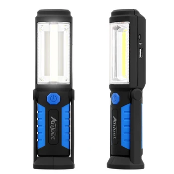 USB Lādējamu COB LED Lukturīti COB gaismas sloksne +1LED Lāpu Darba Rokas lukturis Magnētisko Ūdensizturīgs Avārijas Kempings Gaismas