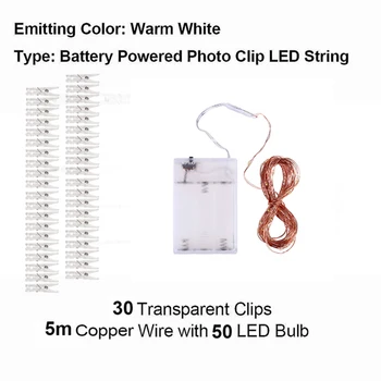 Vainags Led USB 20 50 100 LED Gaismas Stīgas Ziemassvētku Pasaku Gaismas Foto Klipu String Gaismas Akumulatoru Powered Āra Kāzas