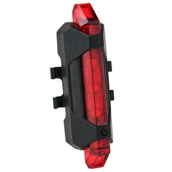 Velosipēds Velosipēdu gaismu Uzlādējams 5 LED Taillight USB Aizmugures Drošības Brīdinājums Riteņbraukšana vieglo Portatīvo Zibspuldze, Super Spilgti