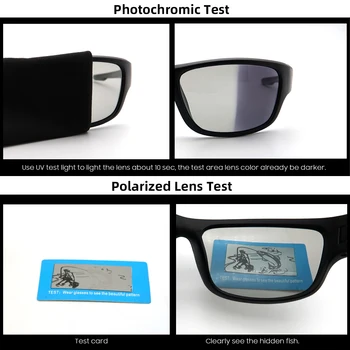 VIVIBEE Vīriešu Sporta Photochromic Saulesbrilles ar Polarizētu Lēcas, Matētā Melnā UV400 Vīrietis Hameleons Krāsas Brilles