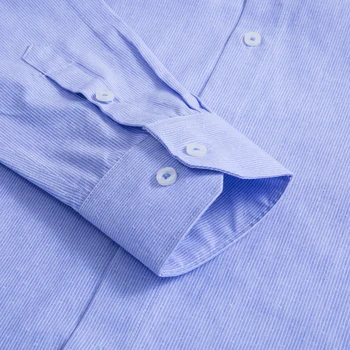 Vīriešu Slim Fit Pinstripe Krekls Modes garām Piedurknēm Augstas Kvalitātes Vīriešu Apģērbu Mīkstu Ērti Kāzu Formālas Biznesa Birojs