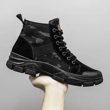 Vīriešu ziemas, Rudens Apavi Boots2020 Vīriešiem augstas topi sneaker hght palielināt augsti papēži Vīriešu anti pārietu darba Kurpes Oxfords potītes Boot